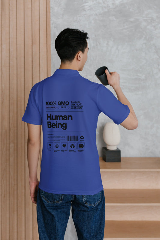 100% Human Being Blue Polo for Men