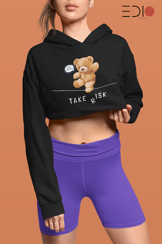 Take Risk Cropped Hoodie